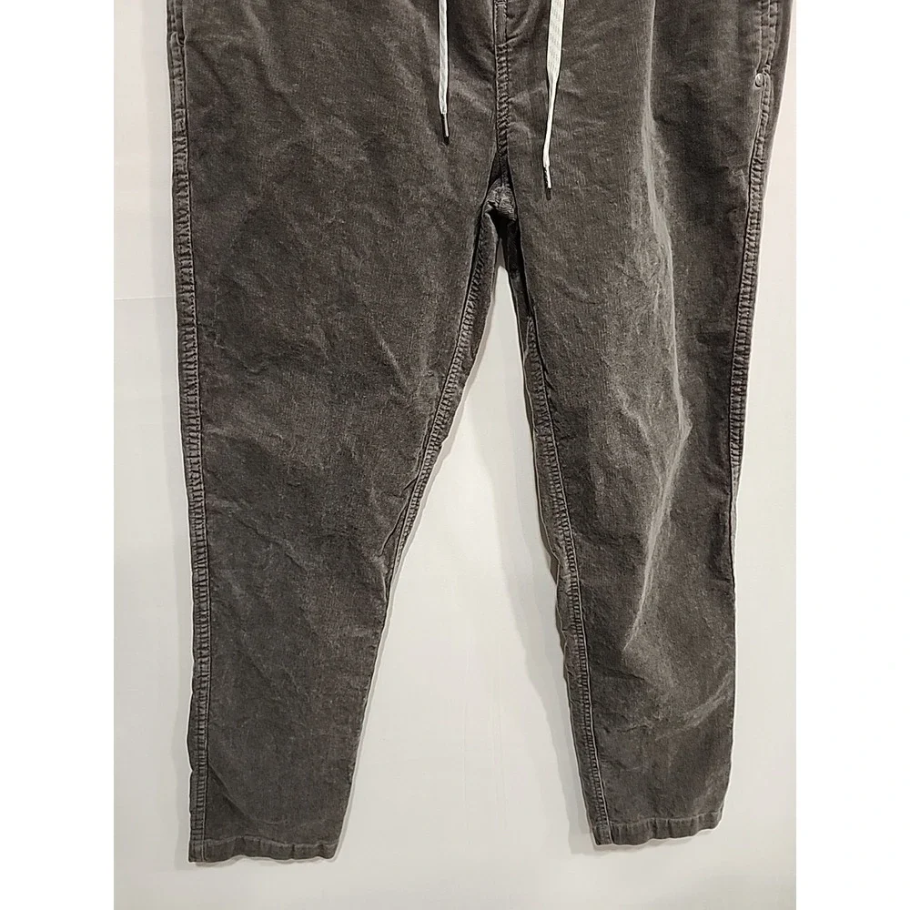 Vuori Optimist Corduroy Pants Mens L Grey 29 Inch Inseam Pockets Drawstring V440